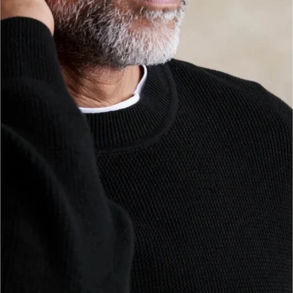 BANANA REPUBLIC Racking Stitch Sweater Black {3O42} - Picture 3 of 4